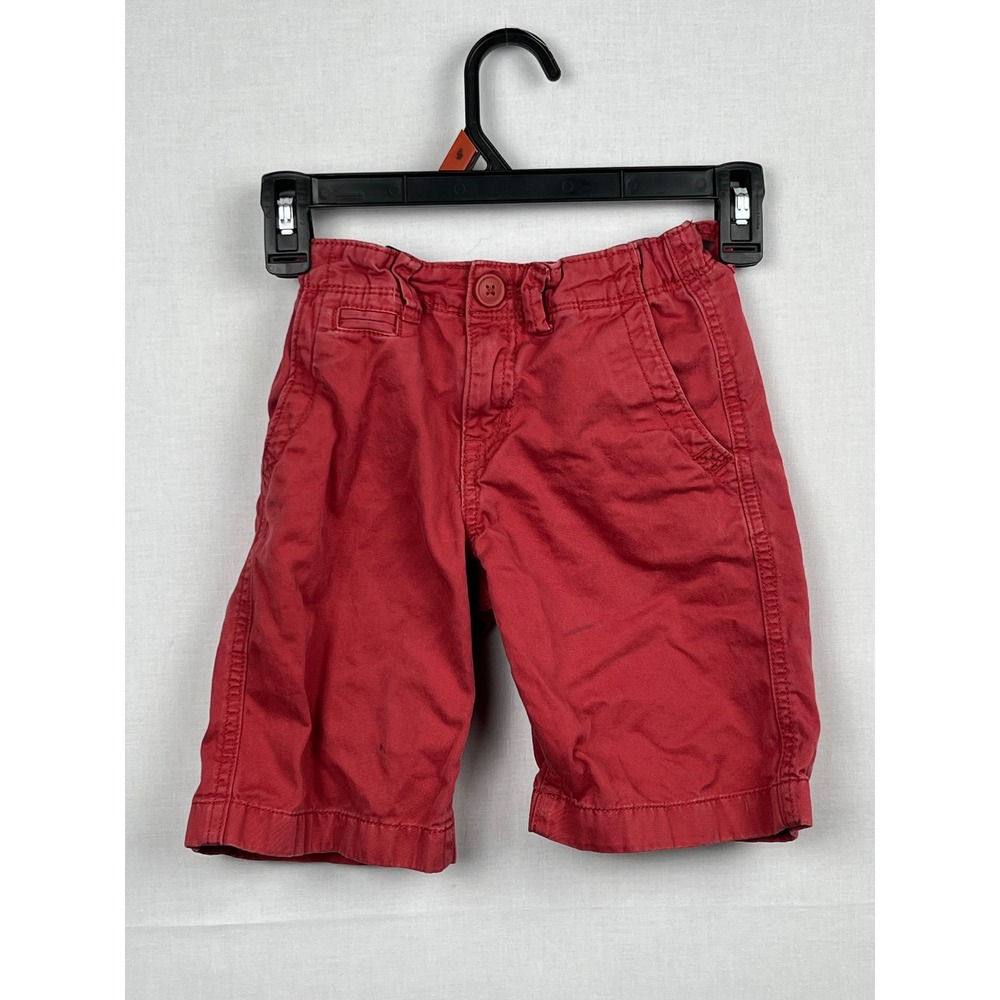 The Childrens Place Chino Shorts Boys Size 6 Red Cotton Twill Flat Front